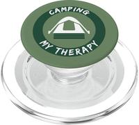 Camping is My Therapy Tent Cita inspiradora Divertida PopSockets PopGrip para MagSafe