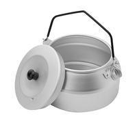 Camping Kettle - Aleación de aluminio 1L 15x15x10cm 5.91x5.91x3.94in Silver | Ligero al aire libre fuego abierto café Brewing Kettle con mango olla de utensilios de cocina | Portátil Camping Tea Wate