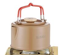Camping Kettles, 1100ml Portable Teapot Kettle, 5.71x5.71x3.35 Inches Heat-Resistant Handle, Lightweight Water Boiler, Ideal for Tea, Coffee, Hiking, Travel and Picnic Use