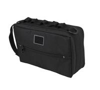 Camping Kitchen Organizer, Cooking Tool Storage Bag, 9.06x5.51x2.76inches, Waterproof BBQ Caddy, Multi-Pocket Design, Carry Handle, Ideal for Travel, Hiking, Home Barbecue, Outdoor Cooking, Black