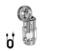 Camping Lamps - LED Lantern Camping Accessories - Solar Powered Waterproof Battery Operated Portable Lighting with Cooling Fan, Power Bank for Hiking Fishing Backpacking