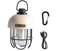 Camping Lanterns,Vintage Retro Lantern,Tent Lights,Lithium Battery Powered,Three Light Color Adjustments,For Camping, Hiking, Power Cuts & Emergencies, HUANGHAIQIU, White