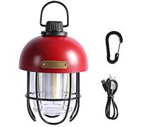 Camping Lanterns,Vintage Retro Lantern,Tent Lights,Lithium Battery Powered,Three Light Color Adjustments,For Camping, Hiking, Power Cuts & Emergencies, HUANGHAIQIU, Red