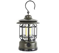 Camping Lights For Tents,Rechargeable Camping Led Retro Water Resistant Lantern,Two Level Light Source,Outdoor Ambient Lighting, For Courtyard/Tent/Camping/Power Cuts, HUANGHAIQIU, Green