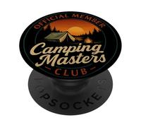 Camping Masters Club Official Vintage Funny for Men Camping PopSockets PopGrip Adhesivo