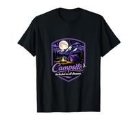 Camping Mountain Badge Moonlit Camping Dream Quote Camiseta