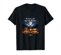 Camping Mountain Badge Star Lit Citas Citas Camiseta