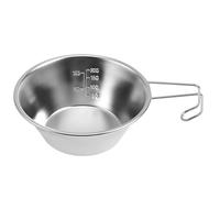 Camping Mug, Stainless Steel Bowl, Rust Proof Multipurpose Use Comfortable Handles Compact Storage Shatter Proof Outdoor Ready Easy Clean Food Safe Stackable Design, Bowl for Picnic, Bbq, Camping