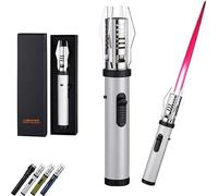 Camping Outdoor Windproof Straight Flame Lighter, Lightsaber Lighter, Straight Torch Flame Lighter, Metal Butane Gas Lighter, Windproof Straight Torch Blue Flame Lighter, Lightsaber Kitchen Cooking(Si