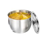 Camping Pot, Kitchen Cookware, Portable Design Large Stainless Steel Multi Functional Lid Handle, Outdoor Pot for Straining & Storage, Travel, Fishing, Hiking and Picnic, Silver