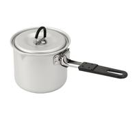Camping Pot - Maceta de cocina para camping, pequeño bote de almacenamiento para exteriores, 770 ml, leche ligera de cocina, aluminio y aluminio, para picnic al aire libre con mango plegable