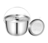 Camping Pot, Outdoor Camp Cookware with Lid and Handle, Sturdy Lightweight Design, Multifunctional Kitchen Accessory for Home, Travel, Picnic, Fishing, Hunting, BBQ, Oil Storage