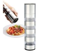 Camping Seasoning Kit, Salt Pepper Grinder Set, 8,46 x 1,97 x 1,97 pulgadas, Portable Cooking Storage, Leak Proof Design, Food Safe for Outdoor Cooking and Travel, Stainless