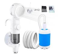 Camping Shower Pumps, Outdoor Shower Pump, Electric Sprayer Head for Car Washing Tent Bathroom Garden Beach RV Pet Bath Hiking Travel Adventures Gear, 78.8 inches