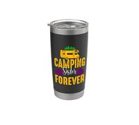 Camping Sister Forever RV Hiking Camper Adventure Nature Vaso térmico de acero inoxidable de doble pared