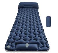 Camping Sleeping Pad, uilt-in Foot Pump,Waterproof Inflatable Campings Sleepings Pads, Foldable Camp Sleeping Pads Travel Tent Gear for Parks Hiking Backpacking Picnic (Dark Blue,Single)