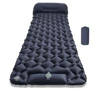 Camping Sleeping Pad, uilt-in Foot Pump,Waterproof Inflatable Campings Sleepings Pads, Foldable Camp Sleeping Pads Travel Tent Gear for Parks Hiking Backpacking Picnic (Navy Blue,Single)
