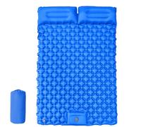 Camping Sleeping Pad, uilt-in Foot Pump,Waterproof Inflatable Campings Sleepings Pads, Foldable Camp Sleeping Pads Travel Tent Gear for Parks Hiking Backpacking Picnic (Blue,Double)