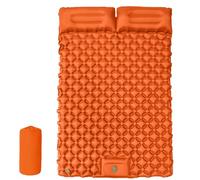 Camping Sleeping Pad, uilt-in Foot Pump,Waterproof Inflatable Campings Sleepings Pads, Foldable Camp Sleeping Pads Travel Tent Gear for Parks Hiking Backpacking Picnic (Orange,Double)