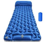 Camping Sleeping Pad, uilt-in Foot Pump,Waterproof Inflatable Campings Sleepings Pads, Foldable Camp Sleeping Pads Travel Tent Gear for Parks Hiking Backpacking Picnic (Blue,Single)