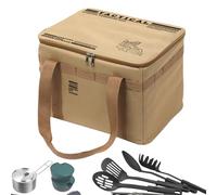 Camping Storage Bag, Insulated Gear Organizer 10.24x14.96x11.81 Inches, Large Capacity Carry Pouch for Cookware, Travel Beach Picnic Backpacking Utility Tote for Tents and Outdoors