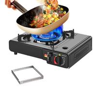 Camping Stove Portable, Adjustable Burner System, Multi-Stage Flame Control, Automatic Ignition Feature, Lightweight Build, Perfect for Garden BBQ Road Trips Hiking Backpacking