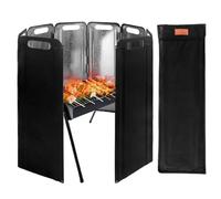 Camping Stove Windscreen - Windproof & Efficient | 8 Panels Foldable Galvanized Iron Wind Guard with Storage Bag | for Campers Hikers, Outdoor Cooking BBQ Picnic, Heat Resistant