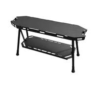 Camping Table Foldable, Portable Aluminium Alloy Camp Storage Racks, Lightweight Outdoor Cooking Station with Easy Assembly, Multi-Tier Shelf Organizer for Hiking Bbq Picnic Travel Adventure Use
