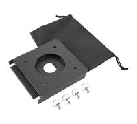Camping Table Unit Plate, Iron Grill Table Accessory, 15.4/14.6/2.3 Inch, Side Water Holder, Sturdy Heat Resistant, Easy Installation for Camp Tableware and Outdoor Cooking (Dark)