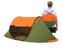 Camping Tent - Color-Blocked Tent with Four Doors and Four | Pop-Up Camping Net for 3-4 People | Easy-To-Set-Up Automatic Family Travel Tents for Beaches, Outdoor Activities, Travel, Hiking