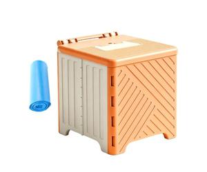 Camping Toilet | 70kg Capacity Leak-Proof Odorless Portable | Adults Kids Folding Camp Toilet | For Hiking, RV Trip, Fishing, Hos Secure Disposal Bag Inside. After Use, Simply Seal The Bag To Avoid Me