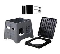 Camping Toilet, Travel Potty, Ergonomic Foldable Seat 14.57x11.81x12.01 inches, Personal Hygiene, Compact Bathroom Solution, for Outdoor Hiking, Road Adventures, Preparedness, Car Trips