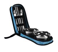 Camping Utensils Cooking Set, Cooking Utensil Sets, Camping Kitchen Set, Camp Kitchen Equipment, Stainless Steel Utensils with Bowl, Spoon, and Chopstick for Outdoor Adventures