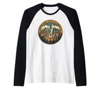 Camping Vacation Mountains Coffee and Folk Music Camiseta Manga Raglan