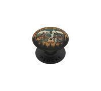 Camping Vacation Mountains Coffee and Folk Music PopSockets PopGrip Adhesivo