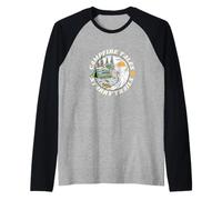 Camping,Wanderlust,Naturaleza salvaje, Cuentos de fogata,Senderos estrellados Camiseta Manga Raglan