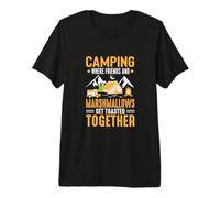 Camping Where Friends and Marshmallows Hiking Camper Camiseta Premium
