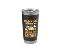Camping Where Friends And Marshmallows Hiking Camper Vaso térmico de acero inoxidable de doble pared