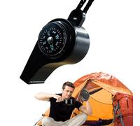 Camping Whistle with Compass - 3 in 1 Outdoor Multifunctional Tool with Thermometers | Loud Survival Whistle, Compass Outdoor Survival Equipment for Hiking, Camping