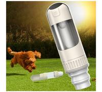 Camping with Dogs Must Haves 350ml con Comedero y Envase de Comida, Botella Agua Perros para Acampar, Senderismo, Viajar,White