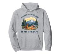 Camping With My Dog Is My Therapy Summer Vacation Dog Mom Sudadera con Capucha