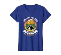 Camping y Cerveza por eso Estoy aquí Tienda de campaña Bebida Camiseta, Mujer, Azul Real, XXL