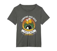 Camping y Cerveza por eso Estoy aquí Tienda de campaña Bebida Camiseta, Mujer Tallas Grandes, Asfalto, 1XL Grande
