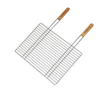 Campingaz 205704 - Parrilla Simple para Barbacoa Rectangular, Mango Doble de Madera (53 x 39 cm)