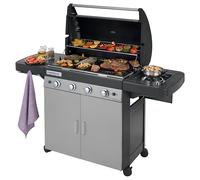 Campingaz 4 Series Classic LS Plus Barbacoa a gas, 4 quemadores de acero Inoxidable, 12.8kW, Sistema de limpieza InstaClean, 4 Ruedas, Color Negro, Gris, 160 x 59.8 x 115.6 cm
