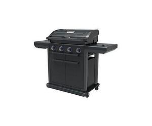 Campingaz 4 Series Onyx S 37386 Parrilla de Gas, 4 Zonas con Encendido Electrónico, Termómetro y Carro, Superficie 720 x 460 mm, Color Negro