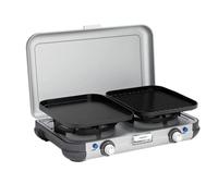 Campingaz Camping Kitchen 2 Grill & Go CV | Cocina Camping de gas, 2 fuegos, funciona con cartucho gas, 3,600 vatios, cocina cartucho con 2 placas de cocción regulables de forma continua
