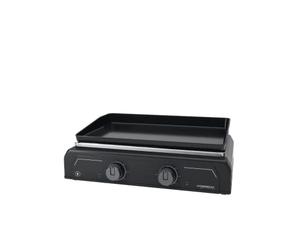 Campingaz Plancha Electric 2 XD 3000006756 - Barbacoa eléctrica con placa de hierro fundido y 2 zonas de cocción independientes, potencia 3400 W, ideal para barbacoas mediterráneas, color negro