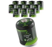 Camplora 12x 450g Cartuchos de gas compatibles con Weber Gasgrill Q100/1000-Serie, gas propano y butano, cartucho de rosca para cocinas de camping, cartuchos de gas con válvula de rosca, botellas de