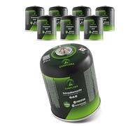 Camplora 8x 450g Cartuchos de gas compatibles con Weber Gasgrill Q100/1000-Serie, Propano & Butano, Cartucho de rosca para hornillos de camping Cartuchos de gas con válvula de rosca Botellas de gas